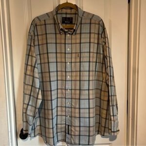 Barbour Men's Plaid Shirt - Blue and Tan